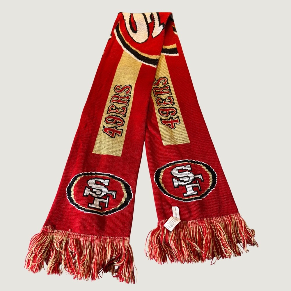San Francisco 49ers FOCO Scarf OS Red Knit Fringe NFL Fan Football Tailgate